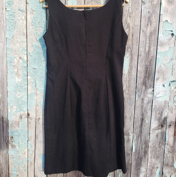 Vintage Braemar 1970s Black Velvet Style Sheath Dress - Picture 2 of 3